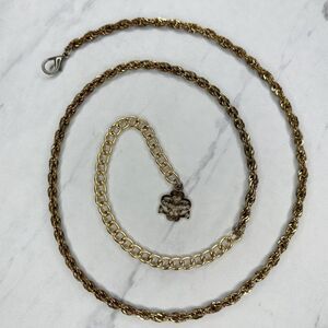 Gold Tone Chain Belt Rhinestone Charm Y2K Medium/Large (M/L) ✨
